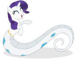 Size: 2000x1600 | Tagged: safe, artist:elsdrake, character:rarity, species:lamia, cute, eyes closed, female, lamity, original species, raribetes, simple background, solo, species swap, transparent background, vector