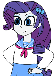 Size: 1366x1900 | Tagged: safe, artist:elmarcosluckydel96, character:rarity, my little pony:equestria girls, female, sailor uniform, solo