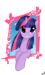 Size: 600x1000 | Tagged: safe, artist:marisalle, character:twilight sparkle, bust, female, looking at you, solo
