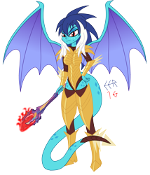 Size: 3000x3510 | Tagged: safe, artist:e-e-r, character:princess ember, species:dragon, episode:gauntlet of fire, g4, my little pony: friendship is magic, my little pony:equestria girls, bloodstone scepter, breasts, busty princess ember, dragon armor, dragon lord ember, equestria girls-ified, female, horned humanization, humanized, sexy, signature, simple background, solo, tailed humanization, transparent background