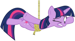 Size: 1736x956 | Tagged: safe, artist:jp, derpibooru original, character:twilight sparkle, character:twilight sparkle (alicorn), species:alicorn, species:pony, episode:applejack's day off, .svg available, female, folded wings, mare, mission impossible, rope, simple background, solo, svg, transparent background, vector
