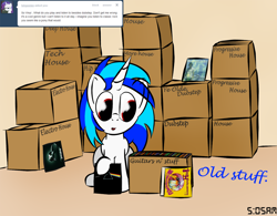 Size: 1100x860 | Tagged: safe, artist:abaddon41, character:dj pon-3, character:vinyl scratch, species:pony, species:unicorn, album cover, are you experienced, ask, ask vinyl and octavia, background pony, boards of canada, deadmau5, female, hipgnosis, jimi hendrix, jimi hendrix experience, mare, pink floyd, red eyes, the dark side of the moon