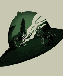 Size: 3000x3600 | Tagged: safe, artist:ruirik, character:cranky doodle donkey, character:daring do, species:donkey, clothing, cover art, fire, hat, night, pith helmet, silhouette, younger