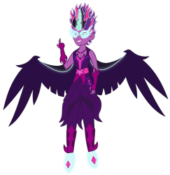 Size: 1871x1925 | Tagged: dead source, safe, artist:drewmwhit, character:midnight sparkle, character:twilight sparkle, character:twilight sparkle (scitwi), oc:dusk shine, species:eqg human, my little pony:equestria girls, clothing, dark shine, equestria guys, fingerless gloves, flash puppet, floating, gloves, male, midnight sparkle, rule 63, sci-dusk, solo
