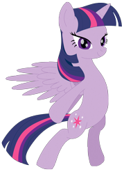 Size: 3000x3900 | Tagged: safe, artist:elsdrake, character:twilight sparkle, character:twilight sparkle (alicorn), species:alicorn, species:pony, bipedal, female, lidded eyes, mare, simple background, smiling, solo, transparent background, vector