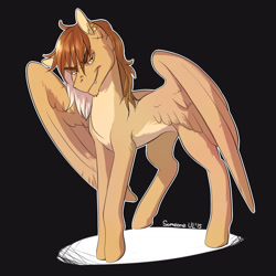 Size: 1280x1280 | Tagged: safe, artist:somepony-ul, species:pegasus, species:pony, badass, grin, long legs, male, smiling, solo, stallion
