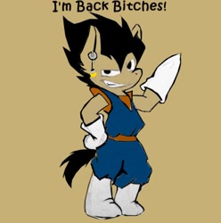 Size: 442x446 | Tagged: safe, artist:the-blackeye, spoiler:dragon ball super, spoilers for another series, dragon ball super, dragon ball z, dragonball z abridged, ponified, potara, solo, vegito