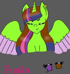 Size: 488x516 | Tagged: safe, artist:kellysans, character:twilight sparkle, character:twilight sparkle (alicorn), oc, oc only, species:alicorn, species:pony, art, fusão, magical lesbian spawn, offspring, solo