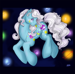 Size: 600x597 | Tagged: safe, artist:silvermoonbreeze, character:night glider (g1), g1, female, night glider (g1), solo, space, space pony, twice as fancy ponies