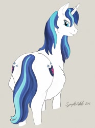Size: 954x1280 | Tagged: safe, artist:symplefable, character:shining armor, both cutie marks, gleaming shield, kicking, plot, pregnant, rule 63, solo