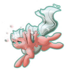 Size: 3000x3000 | Tagged: safe, artist:bean-sprouts, corsola, crossover, pokémon, ponified, simple background, solo, transparent background