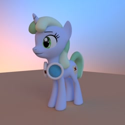 Size: 810x810 | Tagged: safe, artist:percytechnic, oc, oc only, oc:sweetwater, species:pony, species:unicorn, 3d, 3d render, female, goggles, mare, older, simple background, solo