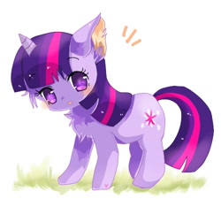 Size: 500x450 | Tagged: safe, artist:tsukuda, character:twilight sparkle, blushing, cat, catified, catpony, chest fluff, cute, ear fluff, female, kitten, looking at you, original species, pixiv, solo, species swap, twiabetes, twilight cat