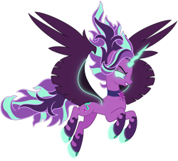 Size: 5498x5000 | Tagged: safe, artist:missgoldendragon, character:starlight glimmer, species:alicorn, species:pony, equestria girls:friendship games, g4, my little pony: equestria girls, my little pony:equestria girls, absurd resolution, alicornified, alternate universe, commission, evil grin, female, glowing horn, grin, midnight glimmer, midnight-ified, race swap, simple background, smiling, solo, starlicorn, transparent background, we're doomed, xk-class end-of-the-world scenario
