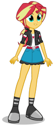Size: 1304x3048 | Tagged: dead source, safe, artist:drewmwhit, character:sunset shimmer, species:human, my little pony:equestria girls, alternate hairstyle, alternate universe, clothing, cute, female, legs, simple background, solo, transparent background, vector
