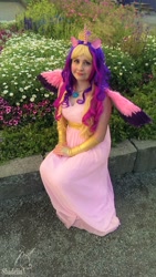 Size: 1520x2688 | Tagged: safe, artist:shadeila, character:princess cadance, species:human, clothing, cosplay, costume, dress, flower, irl, irl human, photo, solo