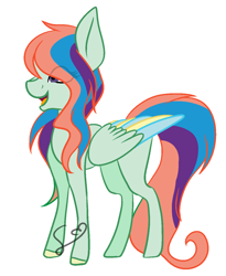 Size: 1077x1311 | Tagged: safe, artist:eclispeluna, oc, oc only, species:pegasus, species:pony, colored wings, female, mare, multicolored wings, simple background, solo, white background
