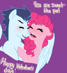 Size: 1024x1120 | Tagged: safe, artist:h0mi3, character:pinkie pie, character:soarin', species:pony, ship:soarinpie, crack shipping, female, male, shipping, straight, valentine's day, valentine's day card
