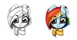 Size: 1024x539 | Tagged: safe, artist:limchph2, character:rainbow dash, clothing, ear piercing, earring, jewelry, piercing, scarf
