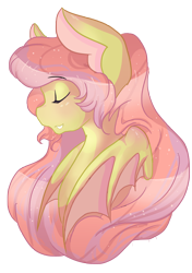 Size: 3300x4678 | Tagged: safe, artist:mscolorsplash, oc, oc only, species:bat pony, species:pony, absurd resolution, bust, eyes closed, female, mare, portrait, solo