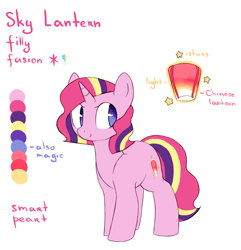 Size: 856x889 | Tagged: safe, artist:koteikow, character:pinkie pie, character:twilight sparkle, oc, color palette, cutie mark, fusion