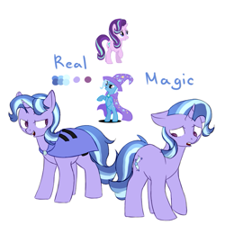 Size: 887x887 | Tagged: safe, artist:koteikow, character:starlight glimmer, character:trixie, oc, species:pony, species:unicorn, color palette, female, fusion, mare