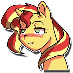 Size: 512x512 | Tagged: safe, artist:kenishra, character:sunset shimmer, species:pony, species:unicorn, female, flirty, simple background, solo, transparent background