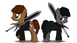 Size: 2666x1500 | Tagged: safe, artist:darksoma, oc, oc only, oc:darksoma, oc:liam king, species:earth pony, species:pony, cutie mark, show accurate, simple background, species:darksider, sword, the darksiders, transparent background, vector, weapon