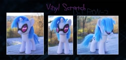 Size: 1200x574 | Tagged: safe, artist:kaizerin, character:dj pon-3, character:vinyl scratch, species:pony, brushable, custom, glasses, irl, photo, solo, toy