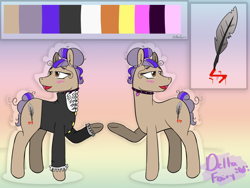 Size: 1440x1080 | Tagged: safe, artist:deltafairy, oc, oc only, oc:sasha, species:earth pony, species:pony, commission, femboy, male, reference sheet, solo, stallion, trap