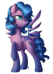 Size: 1800x2500 | Tagged: safe, artist:divlight, oc, oc only, oc:cyan night, species:pony, artificial wings, augmented, female, mare, mechanical wing, simple background, solo, transparent background, wings