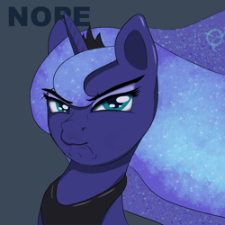 Size: 1000x1000 | Tagged: safe, artist:bajanic, character:princess luna, species:pony, episode:a royal problem, g4, my little pony: friendship is magic, female, frown, looking at you, scene interpretation, scrunchy face, simple background, solo