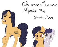 Size: 1931x1578 | Tagged: safe, artist:kaleysia, oc, oc only, oc:cinnamon crumble apple pie, parent:applejack, parents:canon x oc, species:earth pony, species:pony, female, mare, offspring, parent:oc:formal logic, simple background, white background