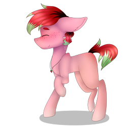Size: 2461x2500 | Tagged: safe, artist:eclispeluna, oc, oc only, species:earth pony, species:pony, eyes closed, high res, male, raised hoof, simple background, solo, stallion, transparent background