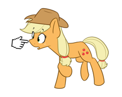 Size: 1750x1400 | Tagged: safe, artist:alexi148, character:applejack, species:pony, boop, clothing, cowboy hat, cursor, female, hat, simple background, solo, stetson, transparent background