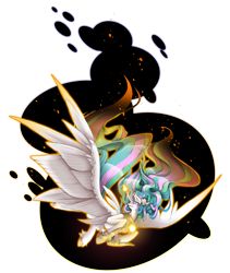 Size: 2000x2374 | Tagged: safe, artist:taiga-blackfield, character:princess celestia, species:alicorn, species:pony, big wings, female, mare, solo, wings