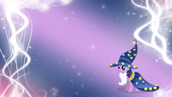 Size: 1920x1080 | Tagged: safe, artist:keinzantezuken, artist:unfiltered-n, edit, character:twilight sparkle, species:pony, abstract background, female, solo, star swirl the bearded costume, wallpaper, wallpaper edit