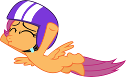 Size: 4861x3000 | Tagged: safe, artist:blueblitzie, character:scootaloo, species:pegasus, species:pony, cute, eyes closed, female, flying, frown, helmet, simple background, solo, spread wings, transparent background, vector, wings