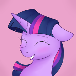 Size: 750x750 | Tagged: safe, artist:lion-grey, character:twilight sparkle, character:twilight sparkle (alicorn), species:alicorn, species:pony, blushing, eyes closed, female, smiling, solo, twilight day