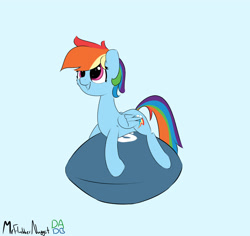 Size: 1800x1700 | Tagged: safe, artist:a8f12, character:rainbow dash, species:pony, backwards cutie mark, candy, cute, food, micro, rocking horse, skittles, tiny ponies