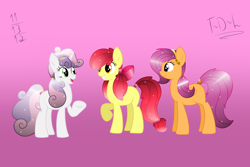 Size: 1280x853 | Tagged: safe, artist:tails-doll-lover, character:apple bloom, character:scootaloo, character:sweetie belle, species:pegasus, species:pony, crystal hairstyle, crystallized, cutie mark crusaders, teenage crusaders answers, teenager, tumblr