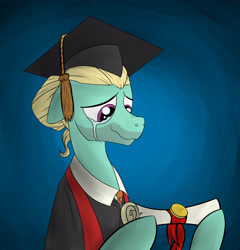 Size: 4961x5162 | Tagged: safe, artist:theravencriss, character:zephyr breeze, species:pony, episode:flutter brutter, g4, my little pony: friendship is magic, absurd resolution, clothing, crying, graduation, graduation cap, hat, male, solo