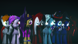 Size: 2560x1440 | Tagged: safe, artist:jollyoldcinema, oc, oc only, species:pony, channel, group, solo, youtube