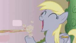 Size: 1280x720 | Tagged: safe, artist:mysteryben, edit, edited screencap, screencap, character:derpy hooves, character:princess ember, species:dragon, episode:triple threat, g4, my little pony: friendship is magic, animated, epic rage time, eye beams, female, sound, webm