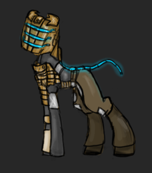 Size: 332x379 | Tagged: safe, artist:ehherinn, dead space, isaac clarke, ponified, rig (dead space), solo