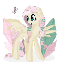 Size: 770x838 | Tagged: safe, artist:marisalle, character:fluttershy, species:crystal pony, species:pony