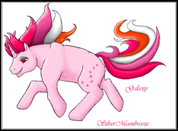Size: 677x502 | Tagged: safe, artist:silvermoonbreeze, character:galaxy (g1), species:pony, species:twinkle eyed pony, species:unicorn, g1, cute, female, flying, solo, stars