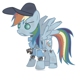 Size: 900x829 | Tagged: safe, artist:avastindy, character:rainbow dash, dashbot, mare vs machine, robot, scout, team fortress 2
