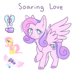 Size: 925x879 | Tagged: safe, artist:koteikow, character:fluttershy, character:princess flurry heart, color palette, cutie mark, fusion
