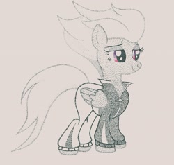 Size: 3040x2896 | Tagged: safe, artist:thestipplebrony, character:fleetfoot, female, pointillism, solo, stipple, tracksuit, traditional art, wonderbolts
